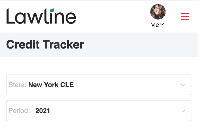 Photo of state and date filter options on the CLE tracker