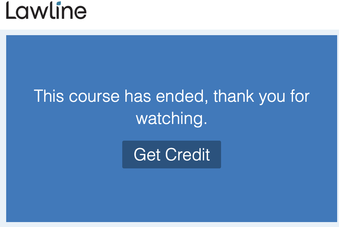 Course center message that the program has ended