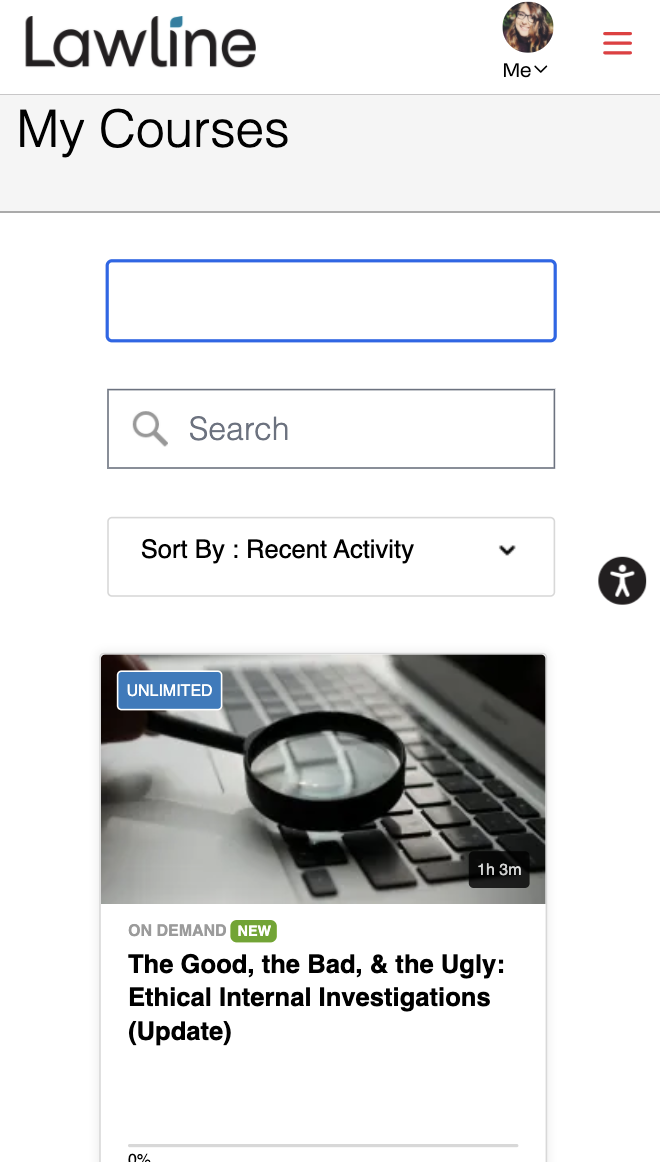 Screenshot of Playlist on mobile website with filter options