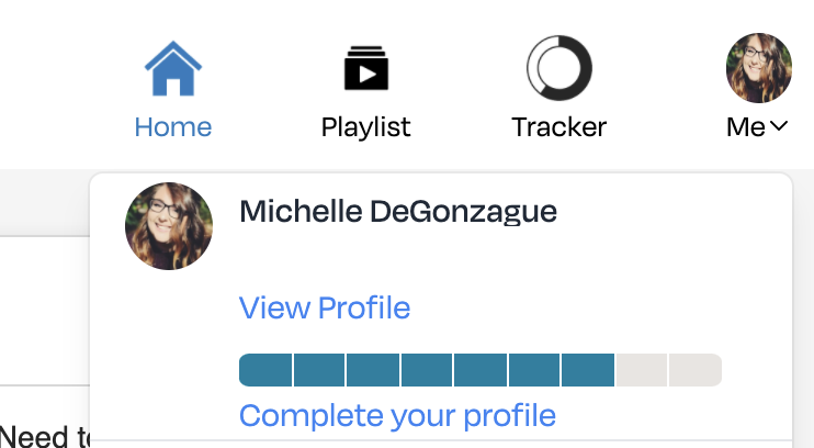 Me menu with View Profile option