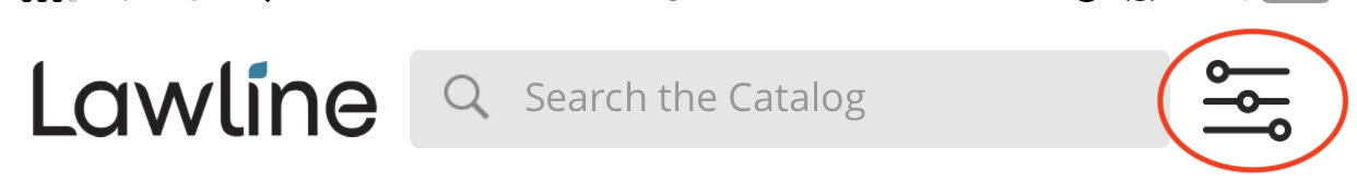 screenshot of catalog filter