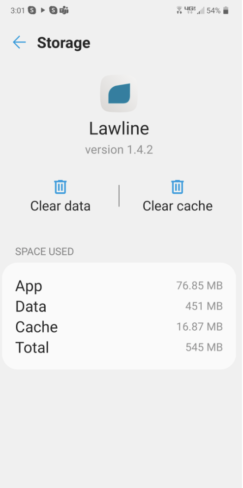 clear cache option in android settings
