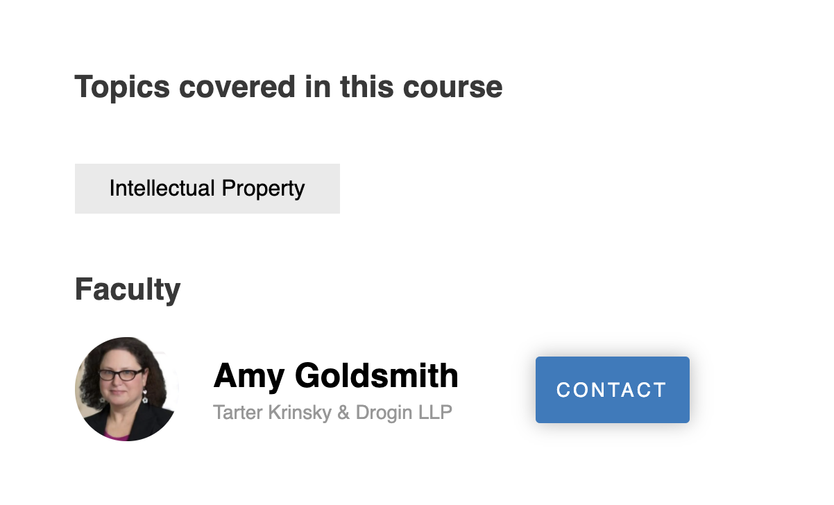 Screenshot of Contact Faculty section of overview tab